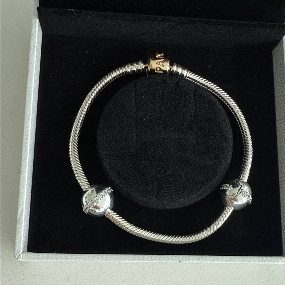Pandora Silver Bracelet with Rhinestone Accents - Picture 2 of 6